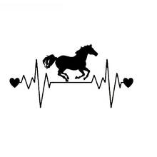 Horse Running Heartbeat Lifeline Creative Car Sticker Animal Car Styling Decals Waterproof Accessories PVC,20cm*9cm 2024 - buy cheap