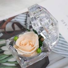 Коробка для колец вечная роза, персонализированная, бархатная, свадебная, оригинальная, Подарочная, модная, на день Валентина, обручальное, упаковочная коробка для ювелирных изделий 2024 - купить недорого