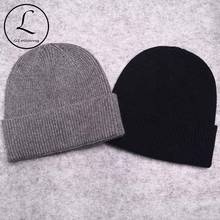 Winter Black Knitted Wool Beanies skullies Hats Men Hiphop Stretchy Short Beanies For Men Autumn Warm Ski Cap Gorro Hombre 2024 - buy cheap