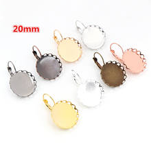 20mm 10pcs/Lot 8 Colors plated French Lever Back Earrings Blank/Base,fit 20mm glass cabochons,buttons;earring bezels 2024 - buy cheap