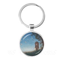 Fashion Hedgehog In The Fog Keychain 25mm Glass Cabochon Dome Hedgehog in the Mist Key Chain Keyring Holder Animal Jewelry Gift 2024 - buy cheap