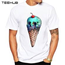 TEEHUB-Camiseta de manga corta con diseño de calavera de helado para hombre, ropa Hipster, moderna, nueva 2024 - compra barato