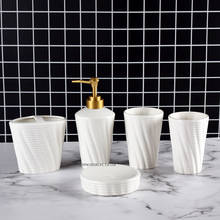 Geometric Ceramic Bathroom Decoration Accessories Toothpaste Dispenser Lotion Bottle Toothbrush Holder Soap Box Mouthwash Cup 2024 - buy cheap
