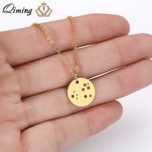 QIMING Full Moon Necklace Female Round Earth Star Disc Coin Pendant Necklace Golden Fashion Jewelry For Women Birthday Gift 2024 - buy cheap