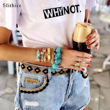 Slithice WHY NOT Harajuku T-shirt Tees Women's Shirts Short Sleeve Cotton Letter Print Casual Summer Female T shirt tops Black 2024 - buy cheap