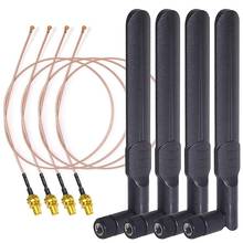 Antena macho de banda Dual, dispositivo WiFi de 2,4 GHz, 5GHz, 5,8 GHz, 8DBi, RP-SMA, 20cm, 8 pulgadas, RG178, U.FL, IPX, IPEX a RP-SMA, Cable hembra, paquete de 4 2024 - compra barato