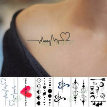 Водостойкая Временная тату-наклейка, луноходное сердцебиение сердца, фальшивые татуировки, ручная Лапка, тату для детей, девочек, мужчин и женщин 2024 - купить недорого