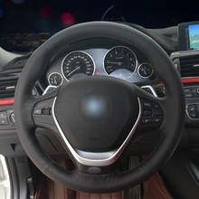Black Artificial Leather  Car Steering Wheel Cover For BMW F20 F21 F22 F23 F30 F31 F34 F32 F33 F36 2024 - buy cheap
