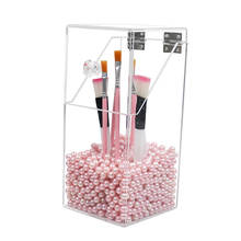 New Brush Accessory Organizer Box with Cover Acrylic Beads Makeup Organizer Cosmetic Holder Makeup Tools Storage Box 2024 - buy cheap