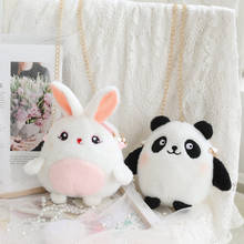 Cute Plush Rabbit&Panda Backpack Kawaii Bunny Backpack Stuffed Bear Toy Children Crossbody Bag Gift Kids Toy For Little Girl 2024 - buy cheap
