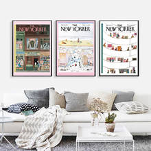 Impresiones en lienzo de la revista New Yorker, carteles Retro e impresiones, imágenes artísticas de pared Vintage, póster de decoración para sala de estar 2024 - compra barato