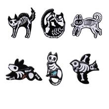 Exquisite fashion jewelry brooch alloy cartoon retro skeleton modeling cat rabbit flying bird drop oil brooch pin 2024 - buy cheap