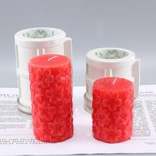 3D Cylindrical Flower Plastic Candle Mold Wax Soap Making DIY Craft Decorating 2024 - buy cheap