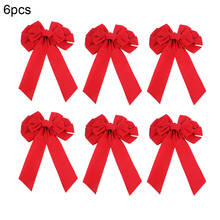 6pcs Red Large Christmas Bow Wreath Christmas Tree Embellishment Bow Tie for Festival New Year Party Ornament Gift 2024 - buy cheap