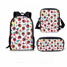 Mochilas infantil para escola 2021, conjunto de bolsas e mochilas para crianças joaninha 2024 - compre barato