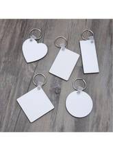 12Pc DIY Sublimation Wooden Hard Board Key Rings Double Printable White Blank MDF Key Chain Heat Transfer Jewelry Making 2024 - buy cheap