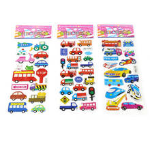 Fashion Hot 10 Sheets Cartoon Transport Cars Ocean Fish 3D Puffy Bubble Stickers Waterpoof DIY Baby Toys For Kids Boy Girl 2024 - buy cheap