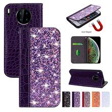 Glitter Bling Case For Huawei Mate 10 20 P20 P30 40 Lite Pro Honor 10 9 Lite Y6 Y7 Y9 P Smart 2019 Leather Funda Flip Book Coque 2024 - buy cheap