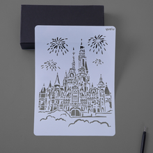 1pc Castle Stencils Painting Template Reusable DIY Scrapbooking Photo Album Decorative Office School Supplies Drawing Template 2024 - buy cheap