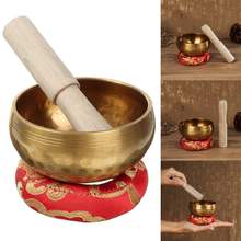 Kiwarm tigela de canto vintage chinês martelado, + adesivo de madeira + esteira para chakra, oração tibetana meditação yoga 2024 - compre barato
