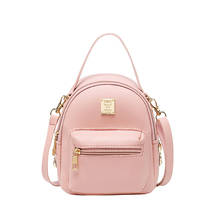2019 Fashion Zipper Small Backpack School Bags for Teenager Girls Mini Backpacks PU Leather Shoulder Bags Mochila Feminina 2024 - buy cheap