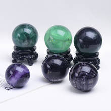 100% Fluorite Quartz Crystals Ball Gemstones Natural Crystal Stones Home Decoration Raw Reiki Energy Healing Mineral Handicraft 2024 - buy cheap