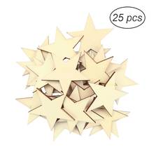25pcs 50mm Unfinished Wood Cutout Star Shaped Wood Pieces for Wooden Craft DIY Projects, Gift Tags, Home Decoration 2024 - buy cheap
