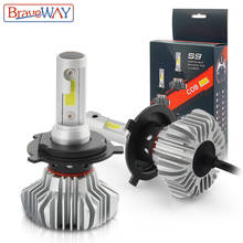 BraveWay-Chip LED COB para faro delantero de coche, Bombilla de 10000LM, 9005 K, 12V, para motocicleta, H4, H7, 9006, HB3, 6500, HB4, H11, H8, H1 2024 - compra barato