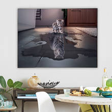 CHENFART-Póster Artístico de dibujos animados para pared, lienzo de pintura en óleo de gato, póster artístico impreso, imagen de pared para sala de estar, habitación de bebé, decoración del hogar 2024 - compra barato