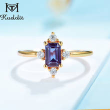 kuololit 585 Yellow gold 14K 10K Lab Alexandrite Luxury Ring for Women Solid 925 Sterling silver Moissanite Ring for Promise New 2024 - buy cheap