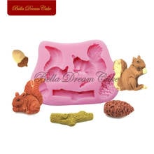 Squirrel Hazelnut Silicone Mold Fondant Sugarcraft Cake Mould For Wedding Cake Decorating Tool DIY Handmade Soap Molds Bakeware 2024 - buy cheap