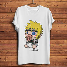 Camiseta divertida de estilo de bebé para hombre, camisa de anime de Minato, de manga corta, informal, unisex 2024 - compra barato