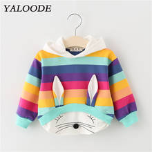 YALOODE Baby Boy Hooded Sweatshirts Spring Cotton Cartoon Striped Baby Girl Sportswear Infant Toddler Kids Pullover Tops Outwear 2024 - buy cheap