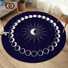 BeddingOutlet Eclipse Round Carpet Moon Star Carpet for Living Room Galaxy Non-slip Mat Rugs Blue Decorative Floor Mat 150cm 2024 - buy cheap
