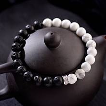 Classic White CZ Copper Black Lava&White Stone Beads Bracelet Men Homme YinYang Yoga For Women Jewelry Unisex 2024 - buy cheap