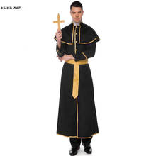 M-XL Men Halloween Pastor Priest Costumes minister missionary Cosplay Carnival Purim parade masked ball Masquerade party Dress 2024 - buy cheap