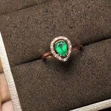 2017 new design silver emerald ring 5*7mm round brilliant cut natural emerald solid 925 silver emerald ring 2024 - buy cheap