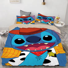 Disney-Juego de cama de Lilo & Stitch para niños, funda de edredón, funda de almohada, forro de cama, regalo de cumpleaños para bebés, decoración del hogar 2024 - compra barato