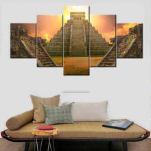 5 Piece Wall Art Canvas Painting Ancient Pyramid Architecture Modular Decor Pictures Home Living Room Decoration Posters 2024 - buy cheap