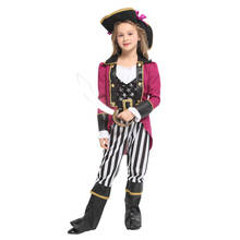Kids Child Girls Skull Pirate Marquis Costume Rose Red Outfit Halloween Purim Carnival Party Masquerade Mardi Gras Outfit 2024 - buy cheap