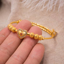 Annayoyo 1 pçs bebê meninos pulseiras cor do ouro jóias pulseiras etíope criança meninas dubai pulseira festa presentes de casamento 2024 - compre barato