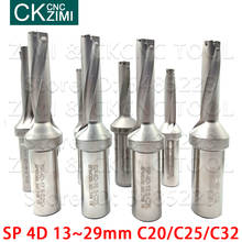 Série sp-broca em u, 13mm-29mm, 4d de profundidade, c20, c25, c32, broca indexável, broca cnc, ferramentas de giro para inserções spmg 2024 - compre barato