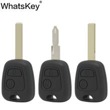 Whatskey capa de chave para peugeot partner 206 106 107 207 306 307 invólucro de chave ne73 lâmina de substituição com 2 botões capa para chave remota de carro 2024 - compre barato