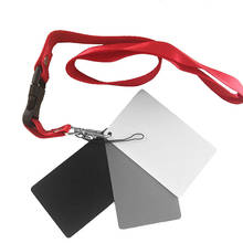 3 em 1 8.5x5.5cm branco preto 18% cinza cor cartões de equilíbrio digital cinza cartão com alça de pescoço para dslr câmera equilíbrio branco 2024 - compre barato