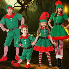 2020 Women Men Boy Girl Christmas Santa Claus Costume Kids Adults Family Green Elf Cosplay Costumes Carnival Party Supplies 2024 - buy cheap
