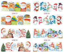 Christmas Series Water Transfer Stickers Snowflake Santa Claus DIY Sliders Manicure Snowman Elk Gifts Nail Art Watermark Decals 2024 - buy cheap