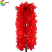 WCFeatherS 200gram Fulffy Red Turkey feather Boa Big feathers Scarf Wedding Party Shawl Decoration Crafts 2024 - buy cheap