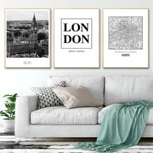 Nordic londres lona arte pintura quadros para sala de estar parede decoração 2024 - compre barato