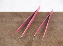 pink Grafting eyelash tweezers Tools for growing eyebrows High precision steel material NO.C0341 2024 - buy cheap