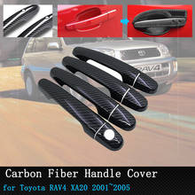 Cubierta de manija de puerta de fibra de carbono, embellecedor de accesorios para coche, color negro, para Toyota RAV4 XA20 2001 ~ 2005, 2002, 2003 2024 - compra barato